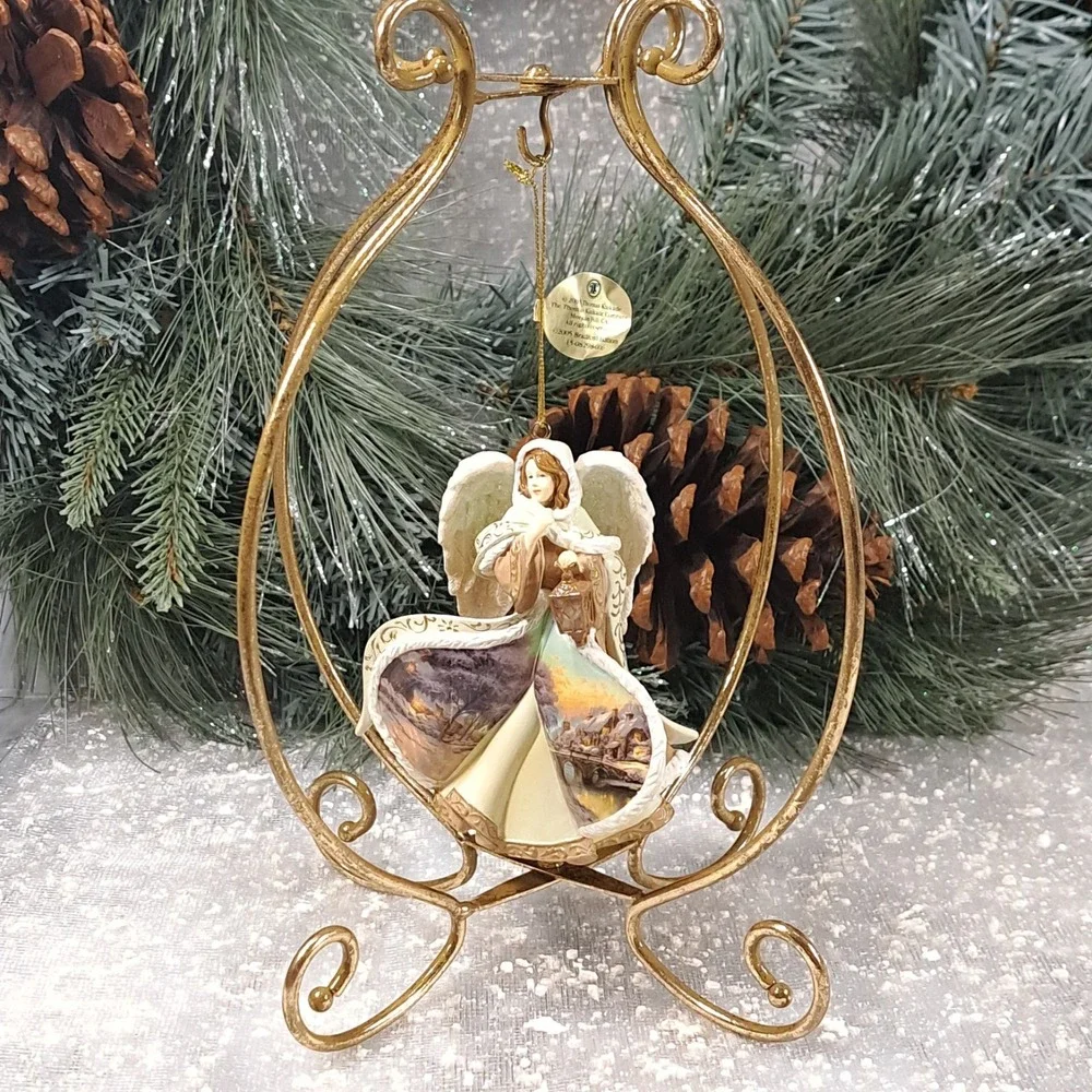 Thomas Kinkade Winter Angel of Light 2005 Brown Ornament Collection Silent Night